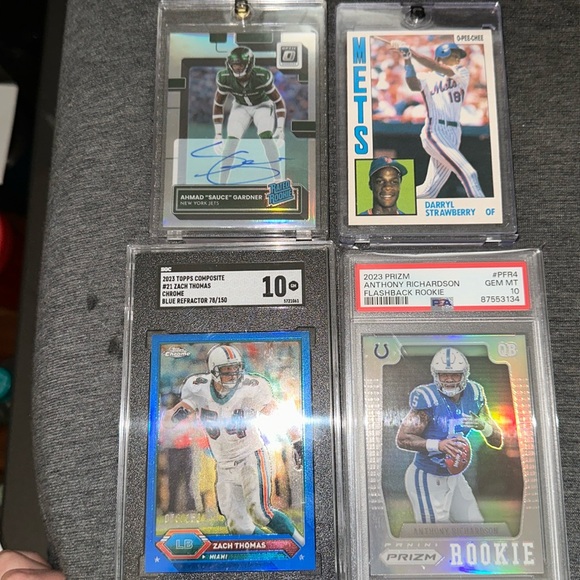 Mixture of cards football & baseball